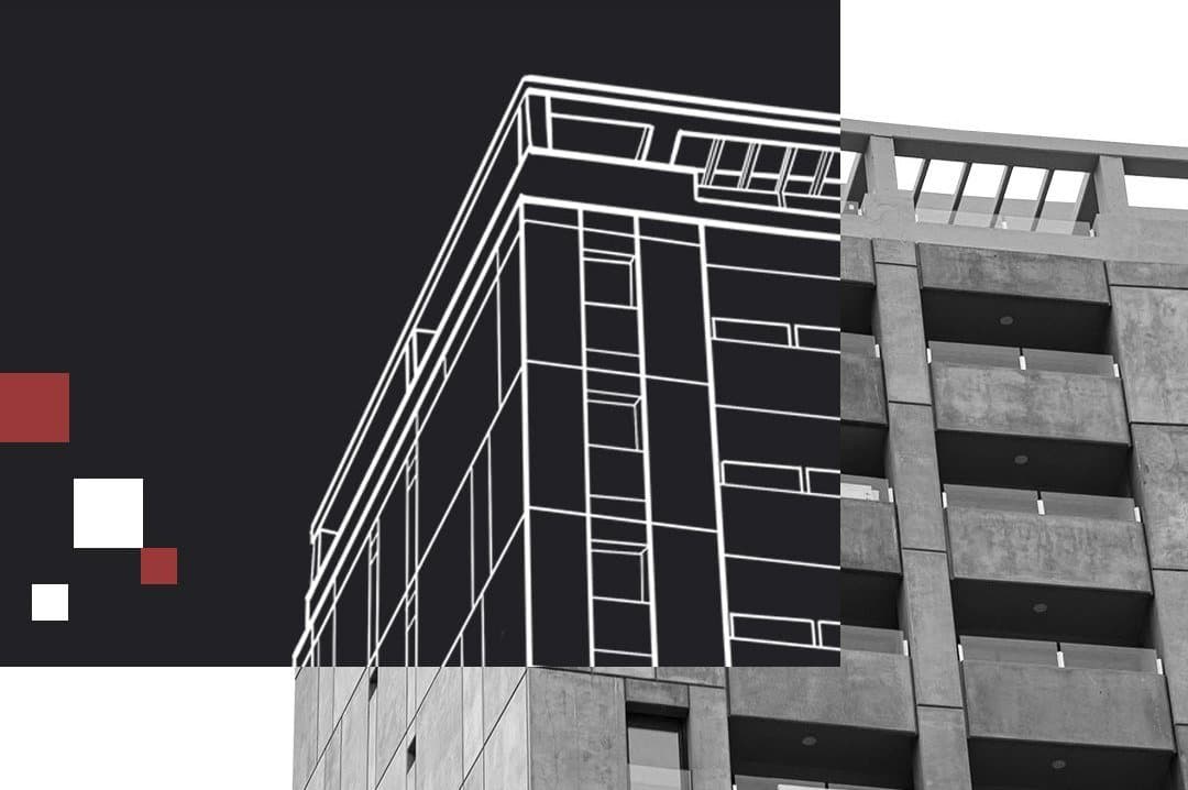 Structural frame of a multi-storey building designed by Abidia Engineering